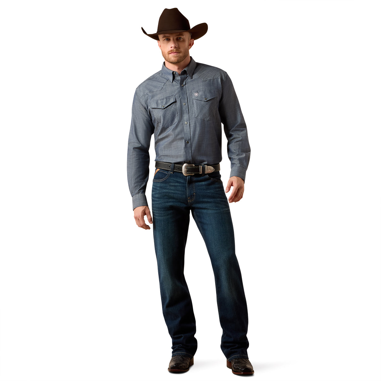 Camisa Ariat Wrinkle Free Refined Slub Corte Clásico