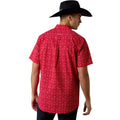 Camisa Ariat Barth Rojo Corte Fitted