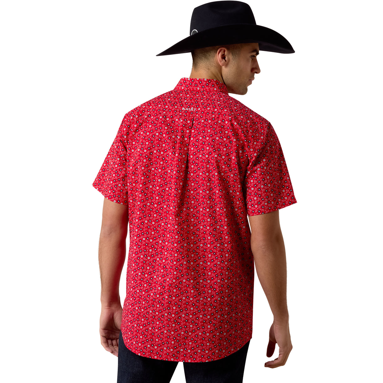 Camisa Ariat Barth Rojo Corte Fitted