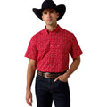 Camisa Ariat Barth Rojo Corte Fitted
