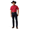Camisa Ariat Barth Rojo Corte Fitted