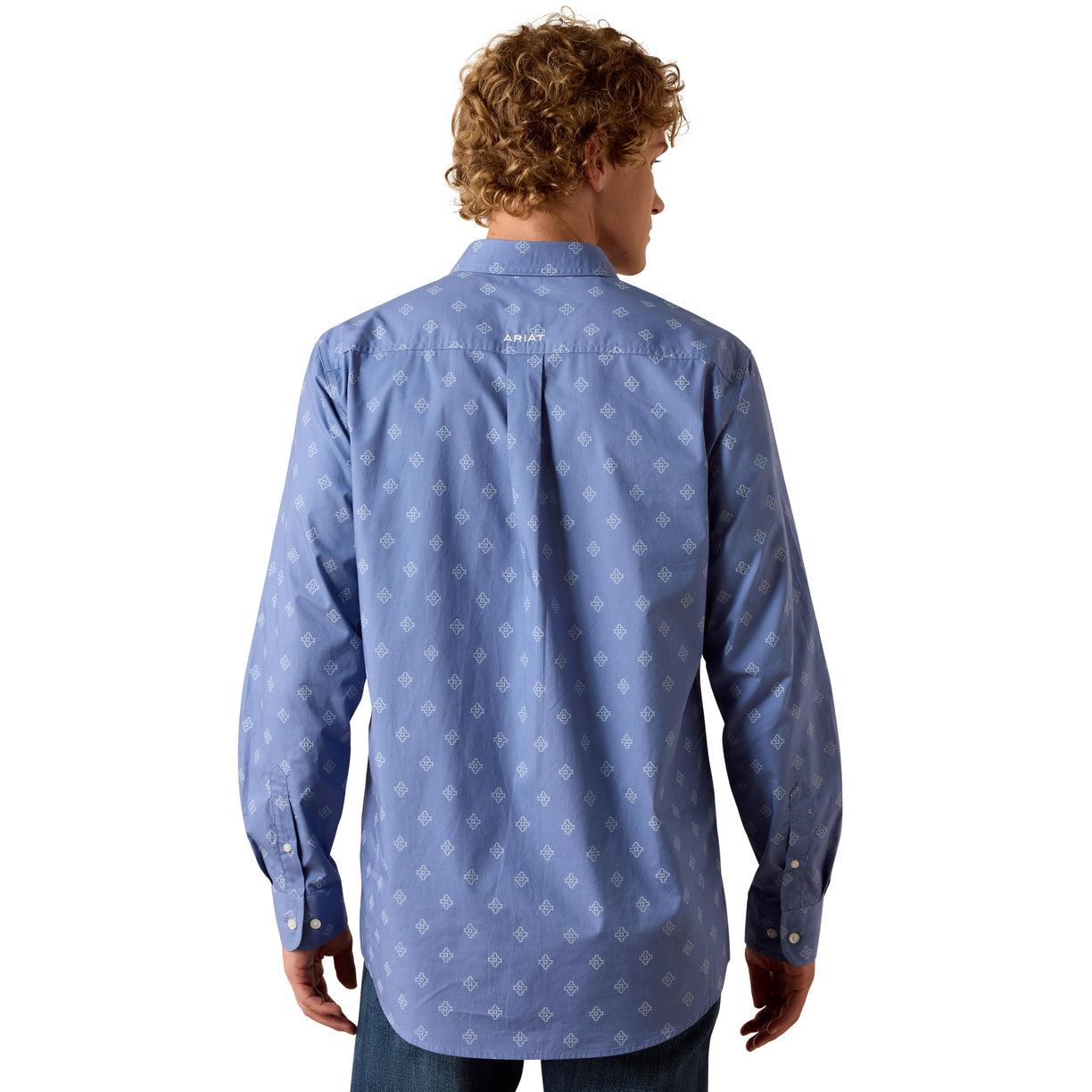 Camisa Ariat Byrd Azul Corte Fitted