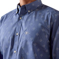 Camisa Ariat Byrd Azul Corte Fitted