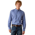 Camisa Ariat Byrd Azul Corte Fitted