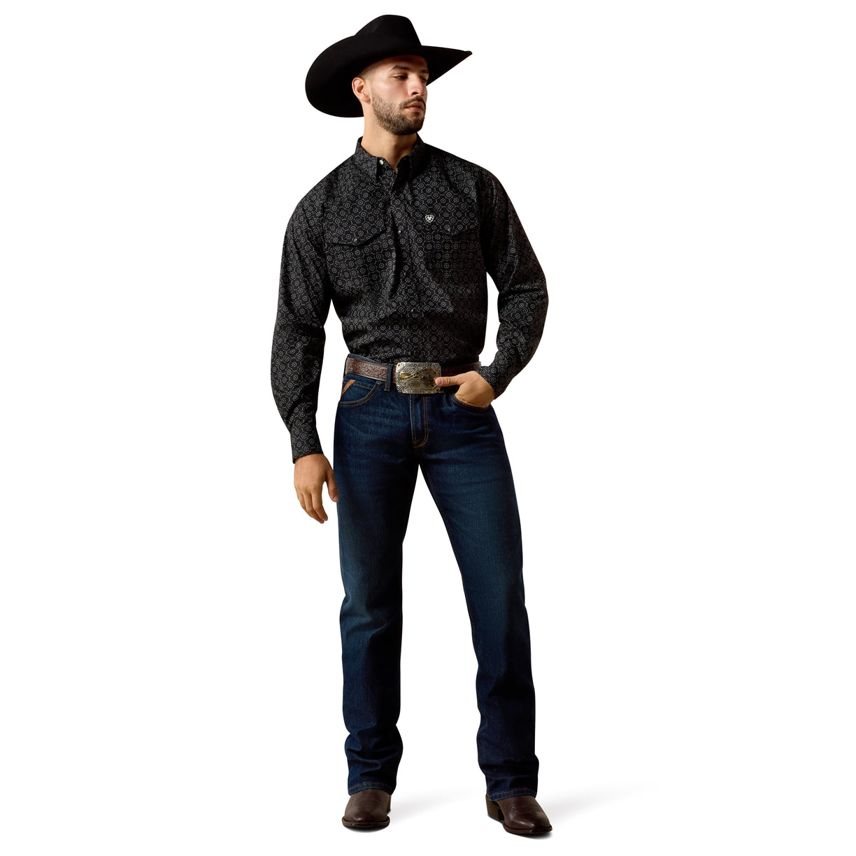 Camisa Ariat Fritz Corte Clásico Negro