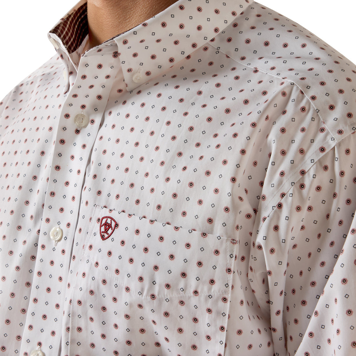 Camisa Ariat Wrinkle Free Waverly Blanco Corte Clásico