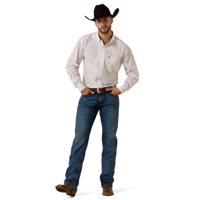 Camisa Ariat Wrinkle Free Waverly Blanco Corte Clásico
