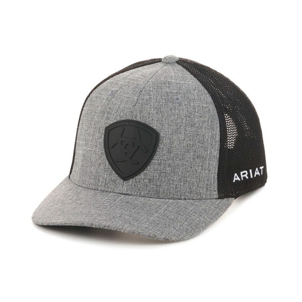 Gorra Ariat Gris Escudo de Goma Negro