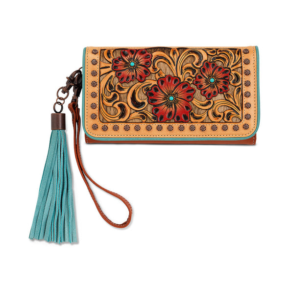 Cartera Ariat Cincelada Con Flores