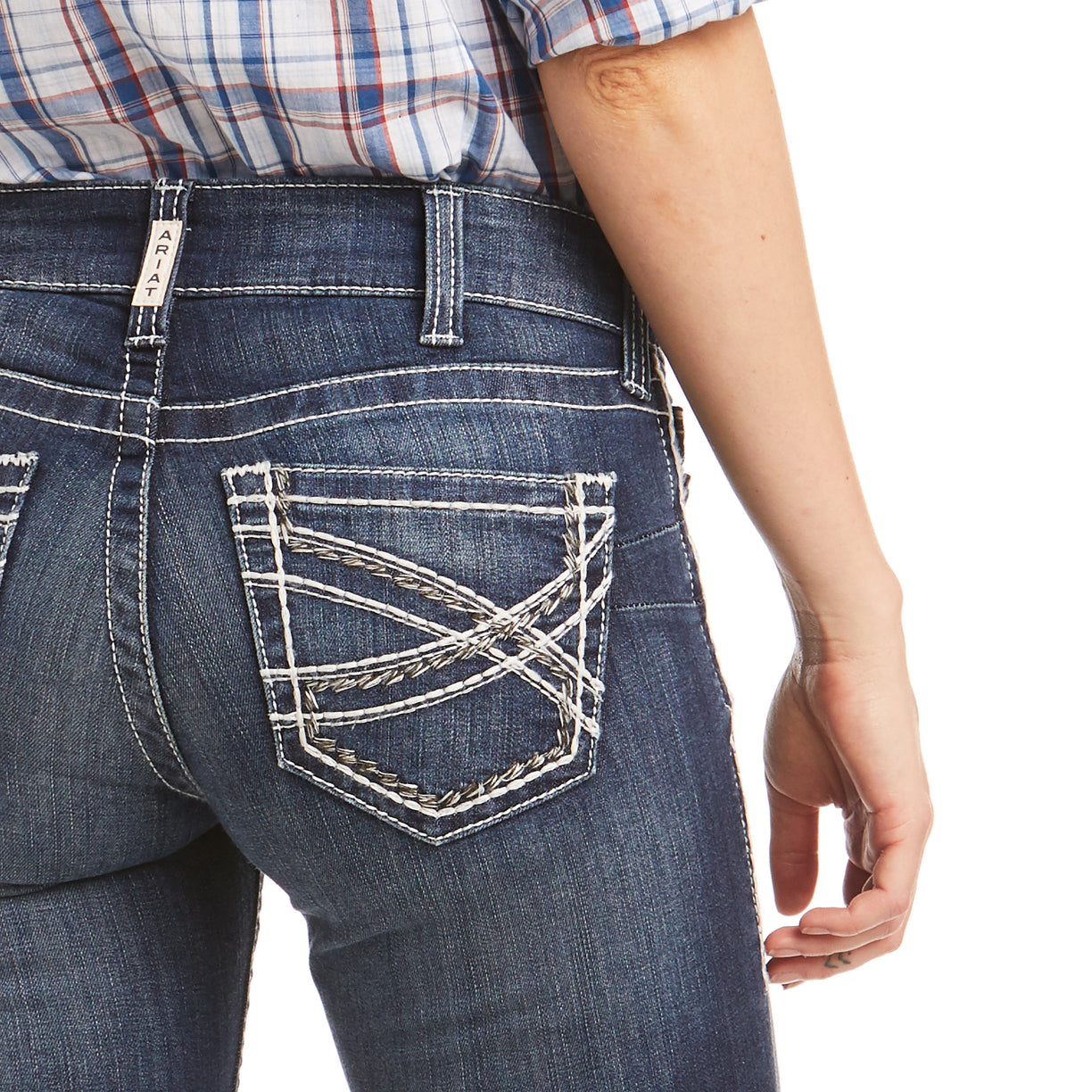 Jeans R.E.A.L Entwined Stretch Tiro Medio Corte de Bota