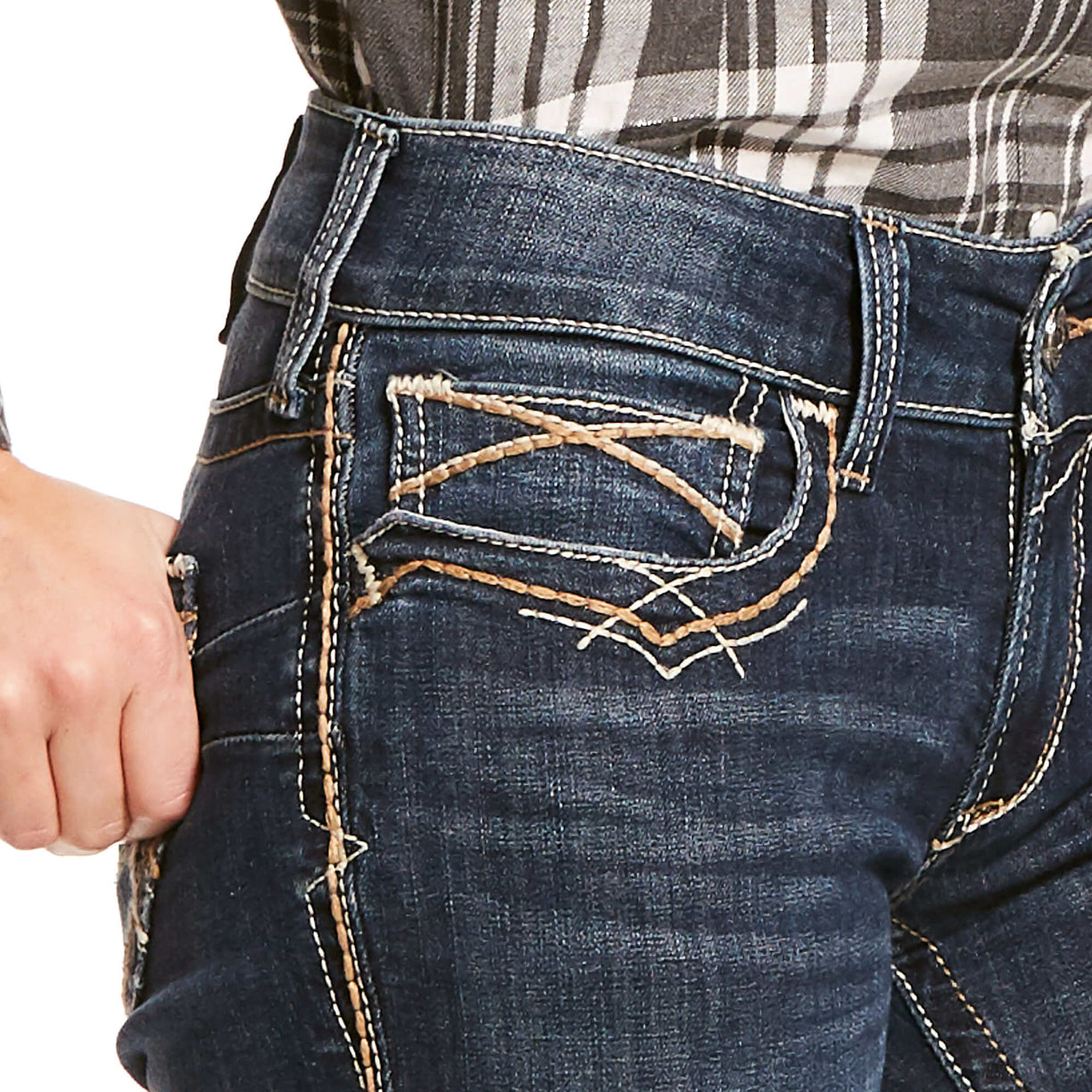 Jeans R.E.A.L Entwined Festival Stretch Tiro Medio Corte De Bota