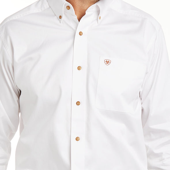 Camisa Ariat Solid Twill Corte Fitted Blanco