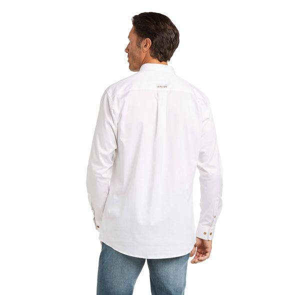 Camisa Ariat Solid Twill Corte Fitted Blanco