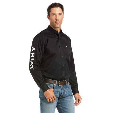 Camisa Team Logo Twill Negro Corte Fitted