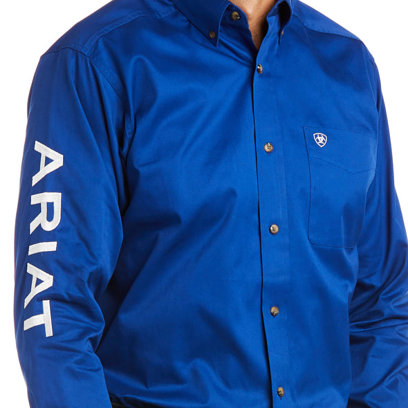 Camisa Ariat Team Logo Twill Azul Corte Fitted