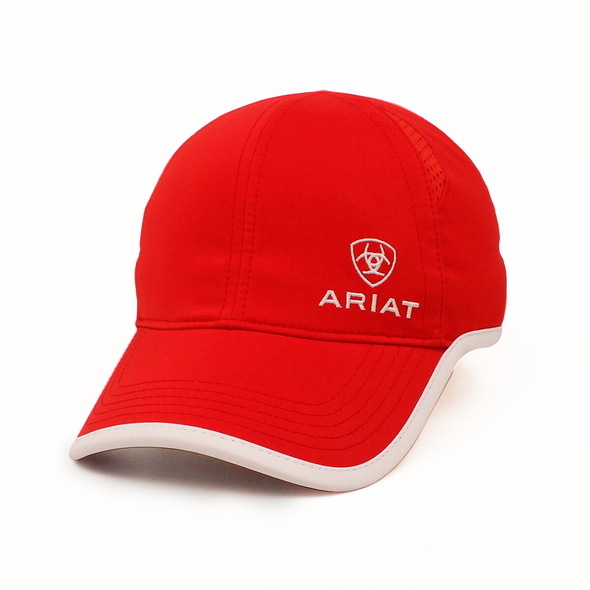 Gorra Ponyflo Roja Logo Ariat blanco