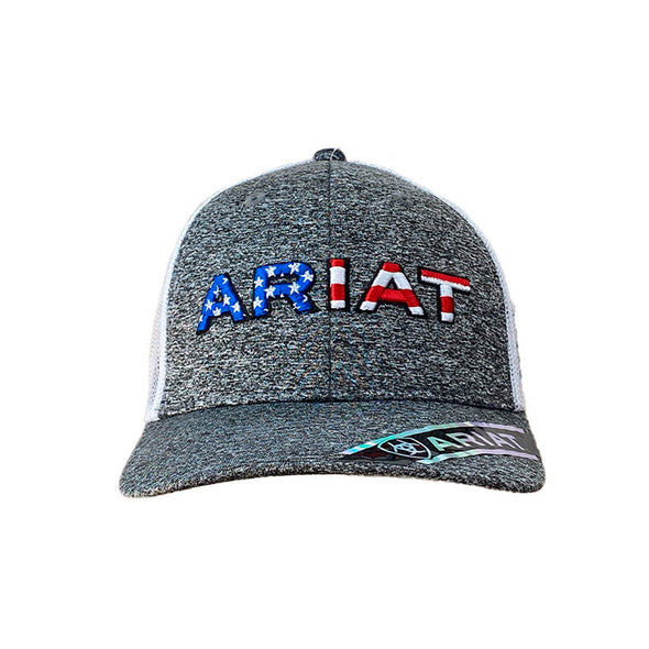 Gorra Ariat gris logo con bandera de U.S.A