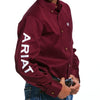 Camisa Ariat Infantil Team Logo Twill Burgundy