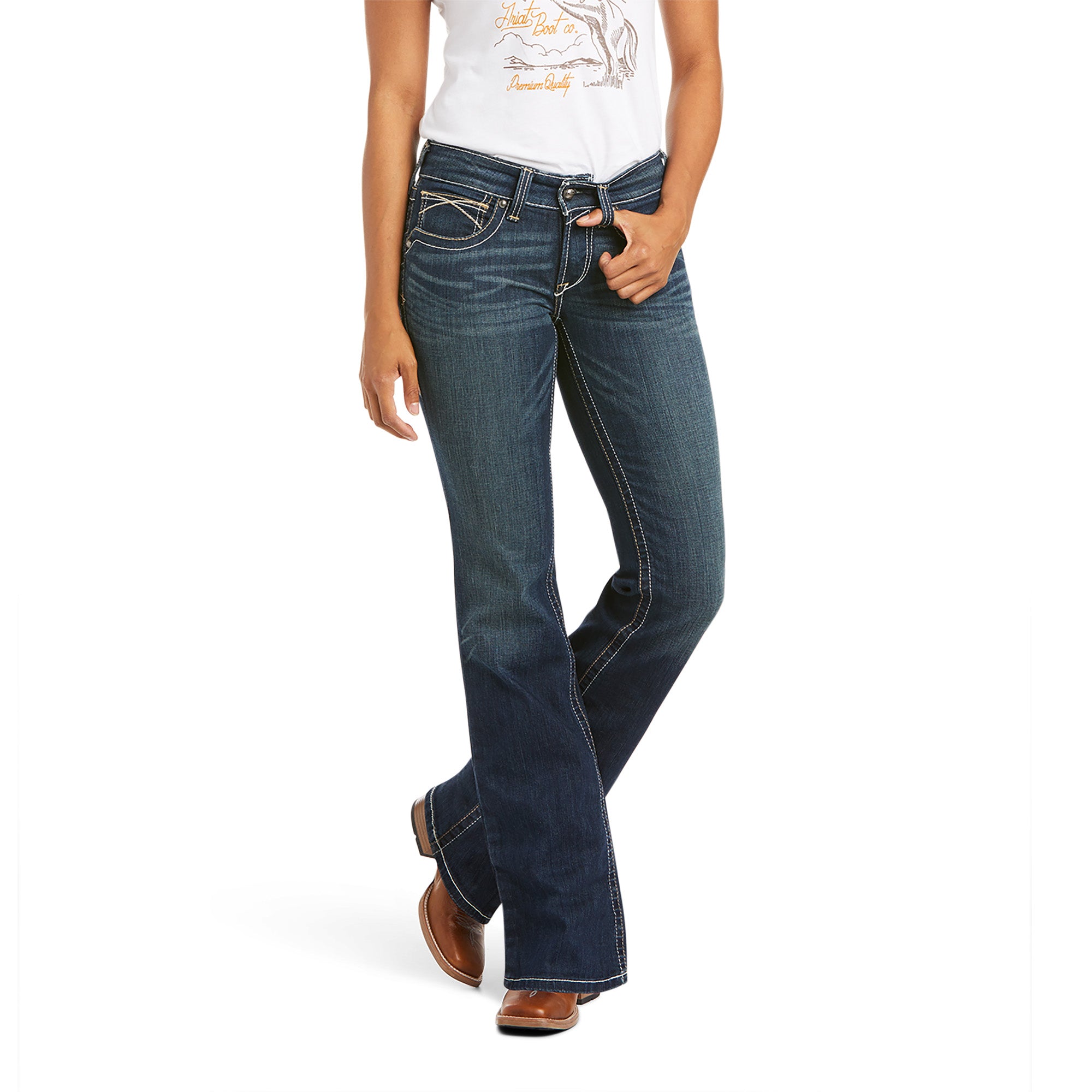 Jeans corte de bota clearance