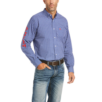 Camisa Team Logo Twill Prussian Blue Corte Fitted