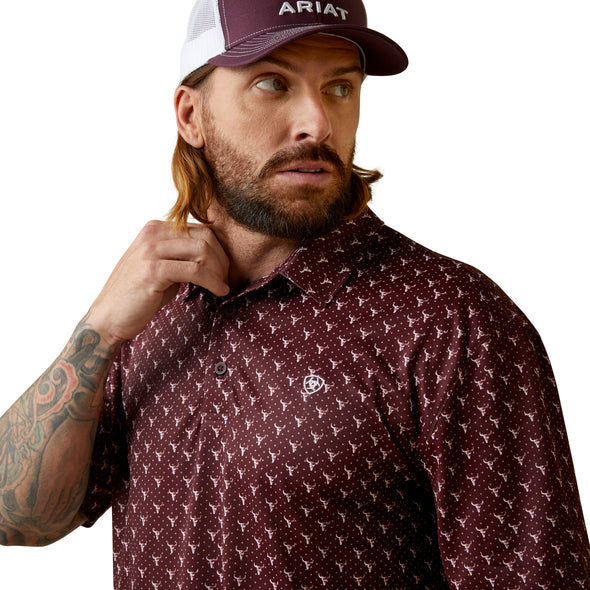 Polo Ariat All Over Print Malbec
