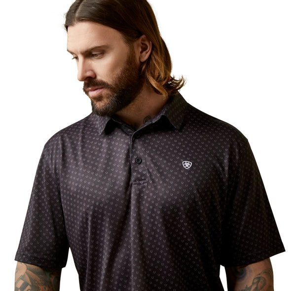 Camisa Polo Ariat All Over Print Negro