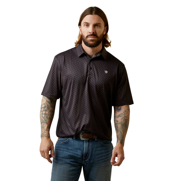 Camisa Polo Ariat All Over Print Negro