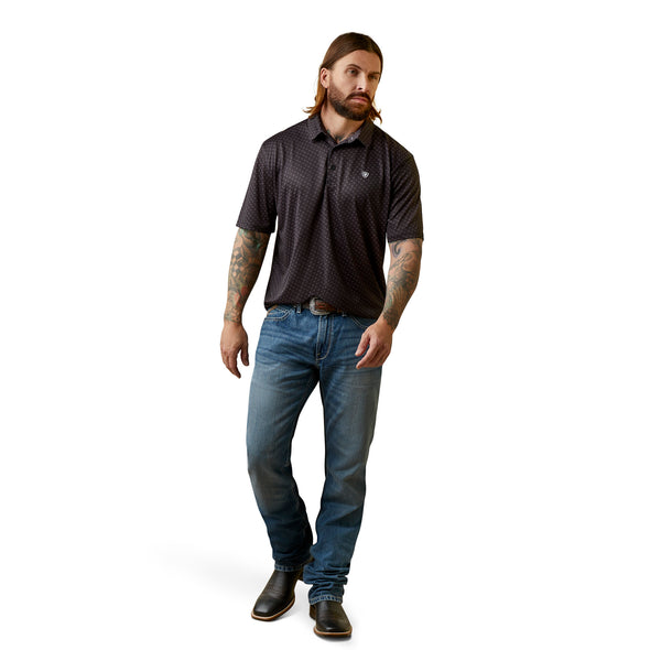 Camisa Polo Ariat All Over Print Negro