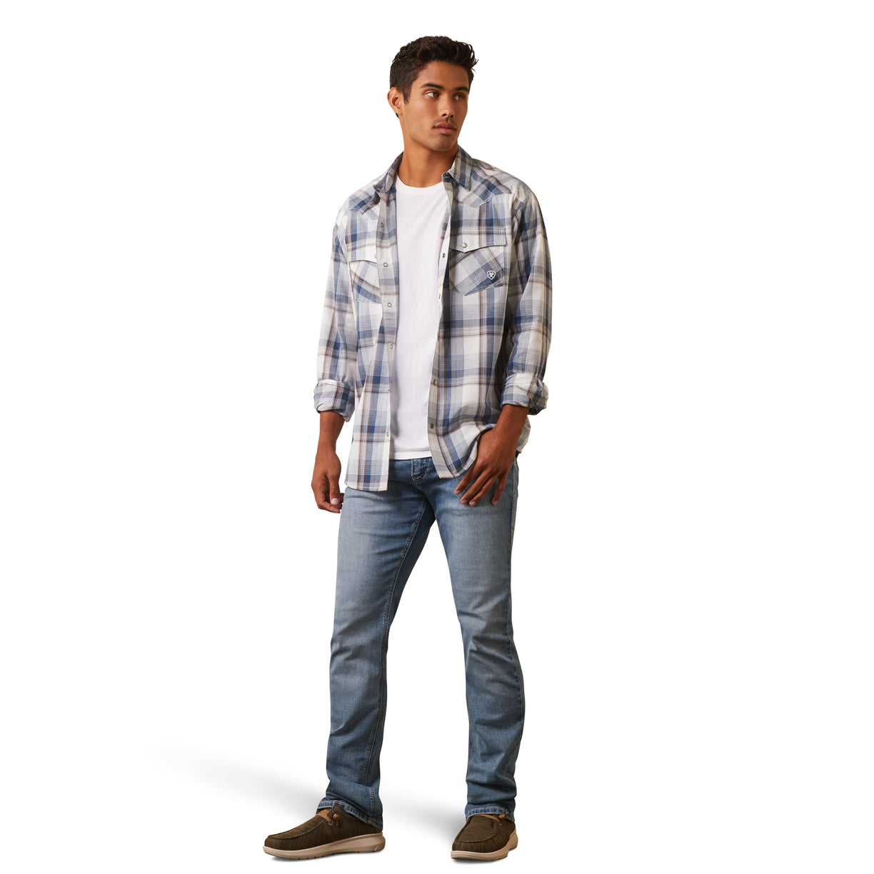 Camisa Ariat Haston Corte Retro Botón a Presión