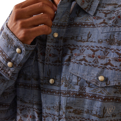 Camisa Ariat Haddington Corte Retro Botón a Presión