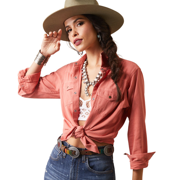 Camisa Ariat R.E.A.L. Jurlington Faded Brick Botón a Presión