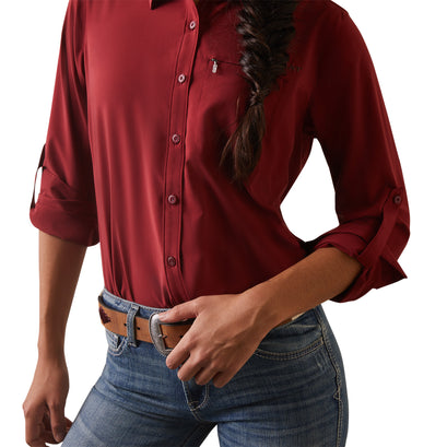 Camisa Ariat VentTEK Stretch Pomegranate