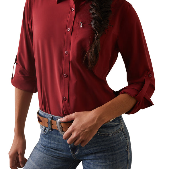 Camisa Ariat VentTEK Stretch Pomegranate