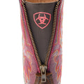 Bota Vaquera Round Up Worn Mocha Cremallera Trasera